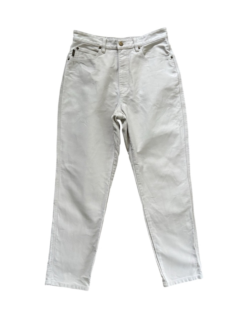 R.M. Williams Rigid Cotton High Rise Mom Jeans Cream Fits Size 31